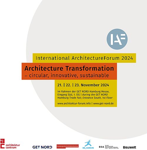 Titelblatt des Programms des Internationalen ArchitekturForums. Das Thema lautet: Architecture Transformation – circular, innovative, sustainable